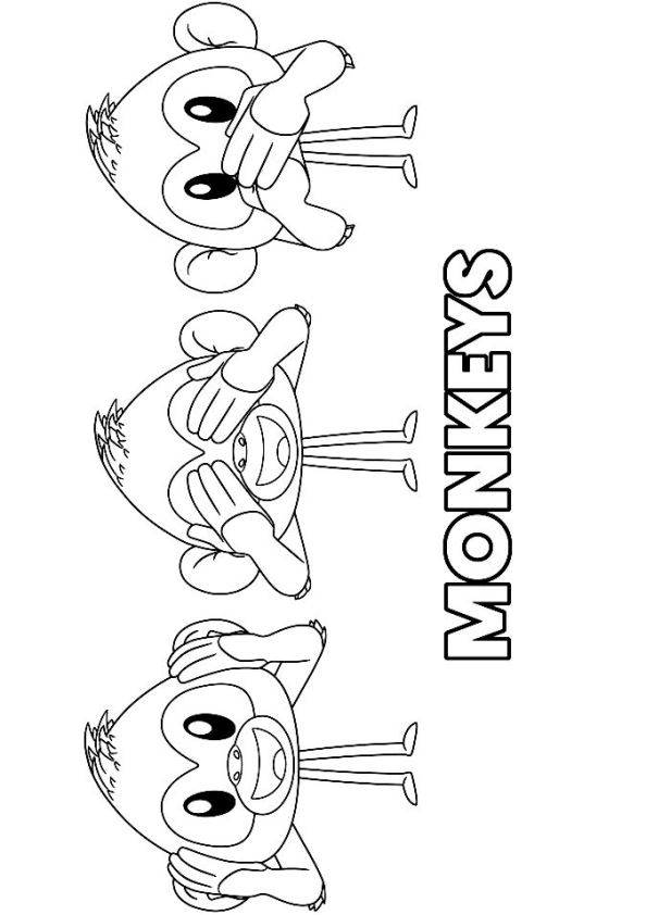 Print monkeys emoji movie kleurplaat